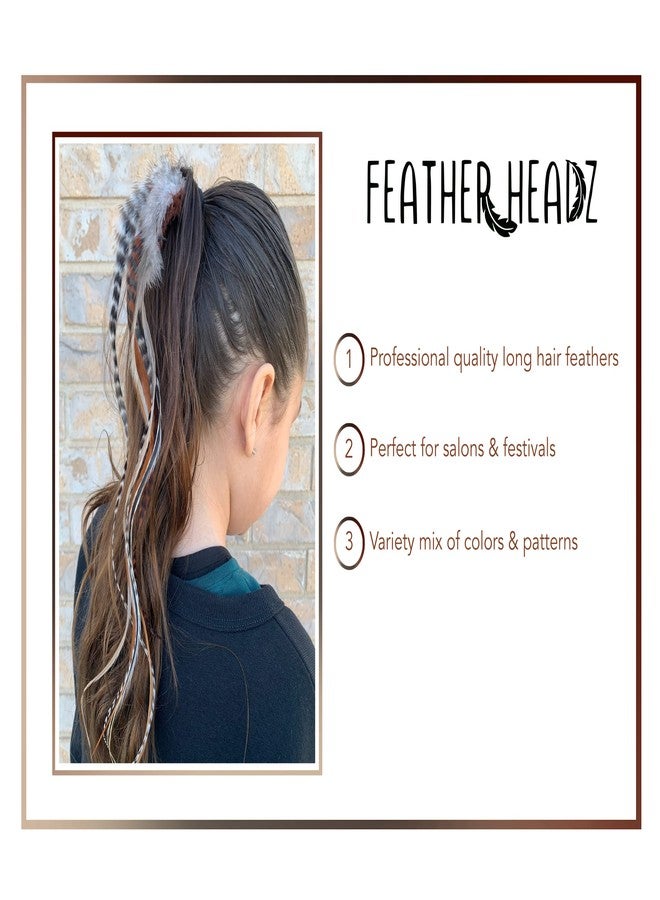 Feather Headz 15 Natural Fluffy Color Hair Feathers - 7”- 12” Long - Natural Fluffy Hair Extension, Feather Hair Extension DIY Kit - Eye-Catching Design - 20 Micro-link Beads - 100% Real Rooster Feathers - Image 4